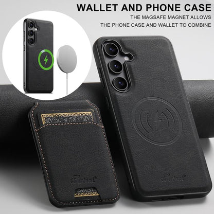 Suteni H16 Litchi Texture Leather Detachable Wallet Back Phone Case, For Samsung Galaxy S25 5G���...