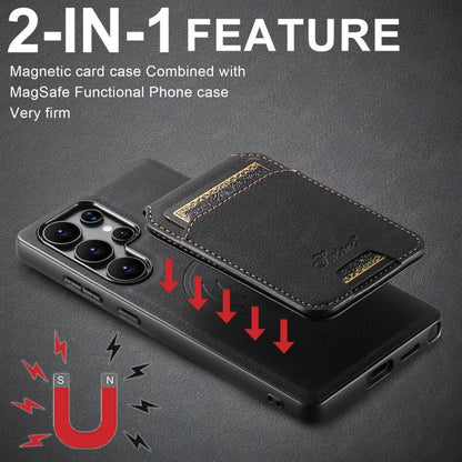 Suteni H16 Litchi Texture Leather Detachable Wallet Back Phone Case, For Samsung Galaxy S25 5G���...