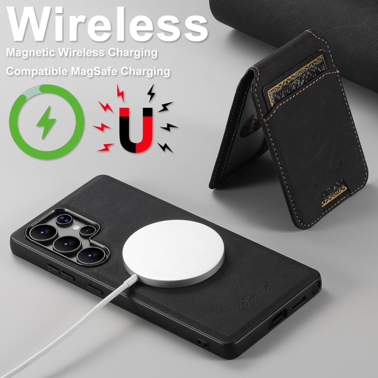 Suteni H16 Litchi Texture Leather Detachable Wallet Back Phone Case, For Samsung Galaxy S25 5G���...