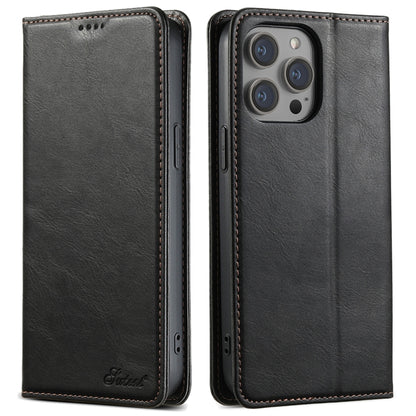 Suteni J02 Oil Wax Wallet Leather Phone Case, For iPhone 16 Pro Max, For iPhone 16 Pro�����������...