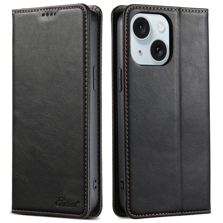Suteni J02 Oil Wax Wallet Leather Phone Case, For iPhone 16 Pro Max, For iPhone 16 Pro�����������...