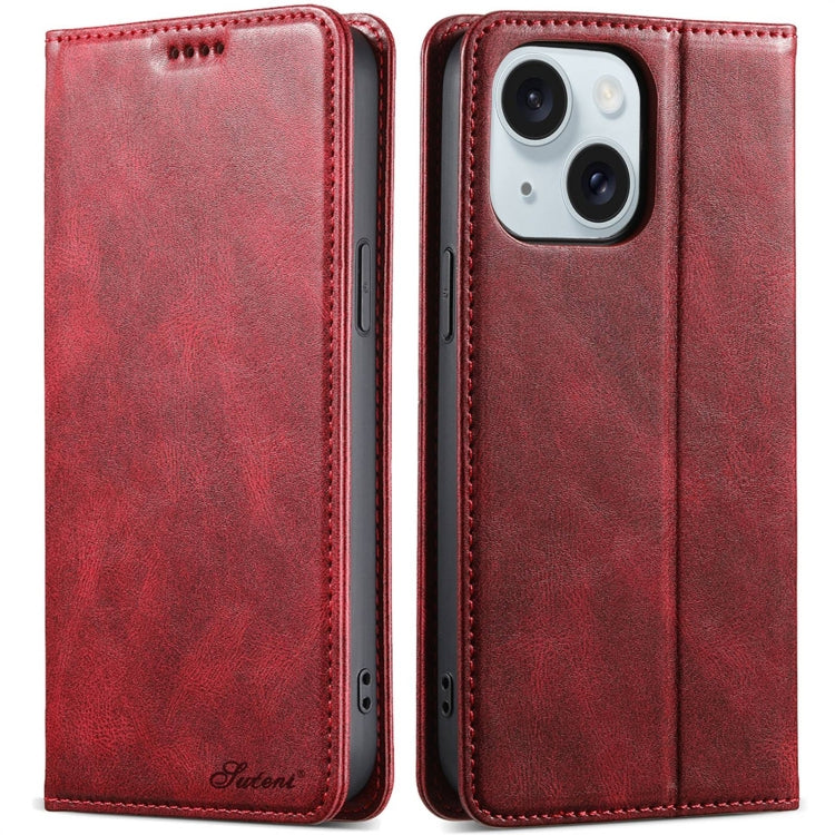 Suteni J02 Oil Wax Wallet Leather Phone Case, For iPhone 16 Pro Max, For iPhone 16 Pro�����������...