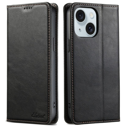 Suteni J02 Oil Wax Wallet Leather Phone Case, For iPhone 16 Pro Max, For iPhone 16 Pro�����������...