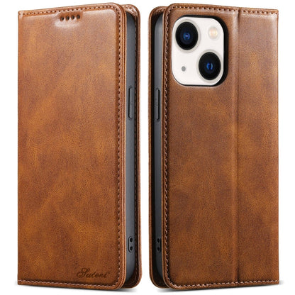 Suteni J02 Oil Wax Wallet Leather Phone Case, For iPhone 16 Pro Max, For iPhone 16 Pro�����������...