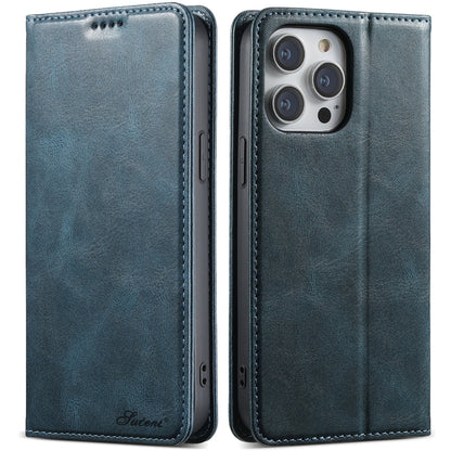 Suteni J02 Oil Wax Wallet Leather Phone Case, For iPhone 16 Pro Max, For iPhone 16 Pro�����������...