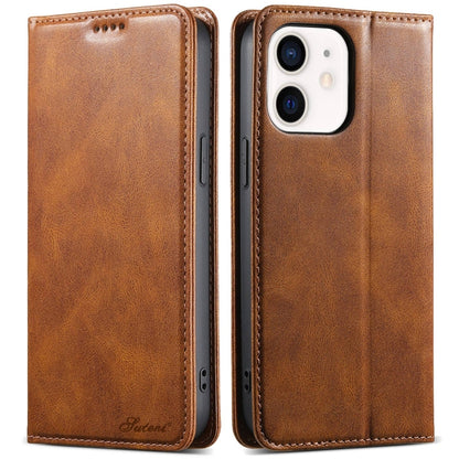 Suteni J02 Oil Wax Wallet Leather Phone Case, For iPhone 16 Pro Max, For iPhone 16 Pro�����������...