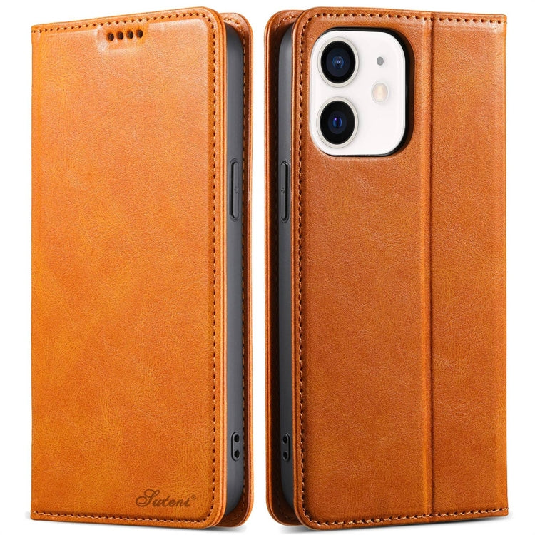 Suteni J02 Oil Wax Wallet Leather Phone Case, For iPhone 16 Pro Max, For iPhone 16 Pro�����������...