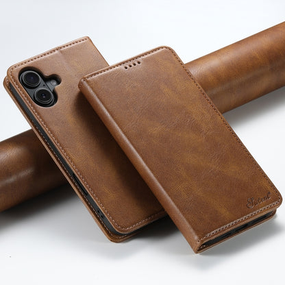 Suteni J02 Oil Wax Wallet Leather Phone Case, For iPhone 16 Pro Max, For iPhone 16 Pro�����������...