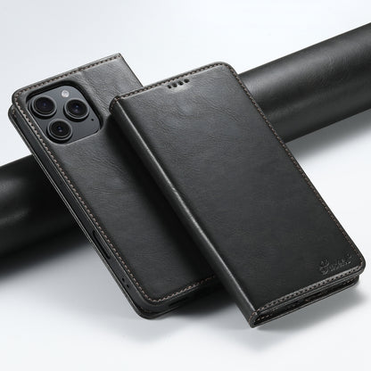 Suteni J02 Oil Wax Wallet Leather Phone Case, For iPhone 16 Pro Max, For iPhone 16 Pro�����������...