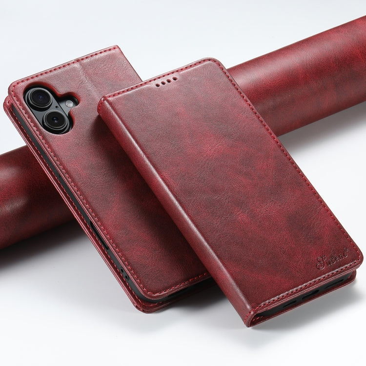 Suteni J02 Oil Wax Wallet Leather Phone Case, For iPhone 16 Pro Max, For iPhone 16 Pro�����������...