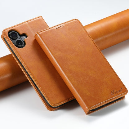 Suteni J02 Oil Wax Wallet Leather Phone Case, For iPhone 16 Pro Max, For iPhone 16 Pro�����������...