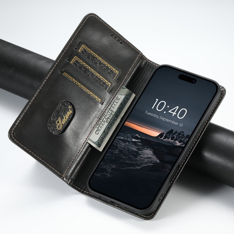 Suteni J02 Oil Wax Wallet Leather Phone Case, For iPhone 16 Pro Max, For iPhone 16 Pro�����������...