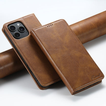 Suteni J02 Oil Wax Wallet Leather Phone Case, For iPhone 16 Pro Max, For iPhone 16 Pro�����������...