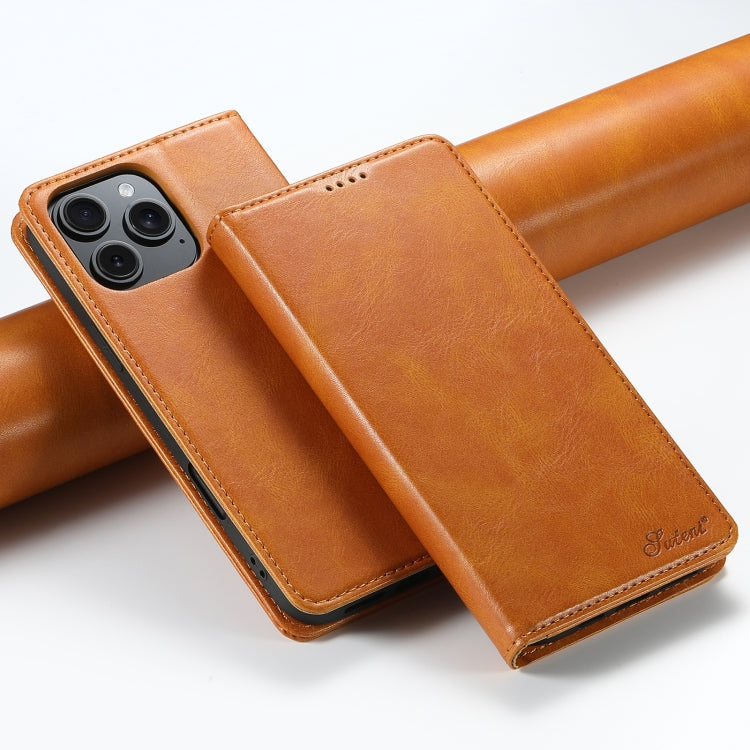 Suteni J02 Oil Wax Wallet Leather Phone Case, For iPhone 16 Pro Max, For iPhone 16 Pro�����������...