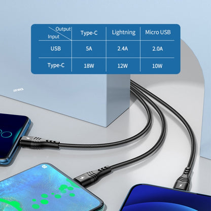 ENKAY 6-in-1 5A USB / Type-C to Type-C / 8 Pin / Micro USB Multifunction Fast Charging Cable, 1m, 2m