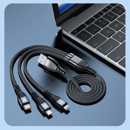 ENKAY 3-in-1 6A USB to Type-C / 8 Pin / Micro USB Multifunction Fast Charging Cable, 1m, 2m