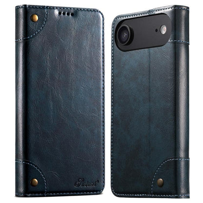 Suteni Baroque Calf Texture Buckle Wallet Leather Phone Case