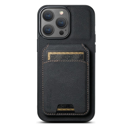 Suteni H02 Litchi Leather Card Wallet Stand Back Phone Case, For iPhone 16e, For iPhone 16 Pro Ma...