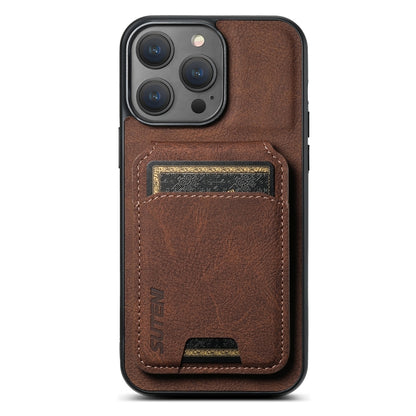Suteni H02 Litchi Leather Card Wallet Stand Back Phone Case, For iPhone 16e, For iPhone 16 Pro Ma...