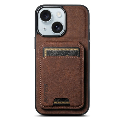 Suteni H02 Litchi Leather Card Wallet Stand Back Phone Case, For iPhone 16e, For iPhone 16 Pro Ma...