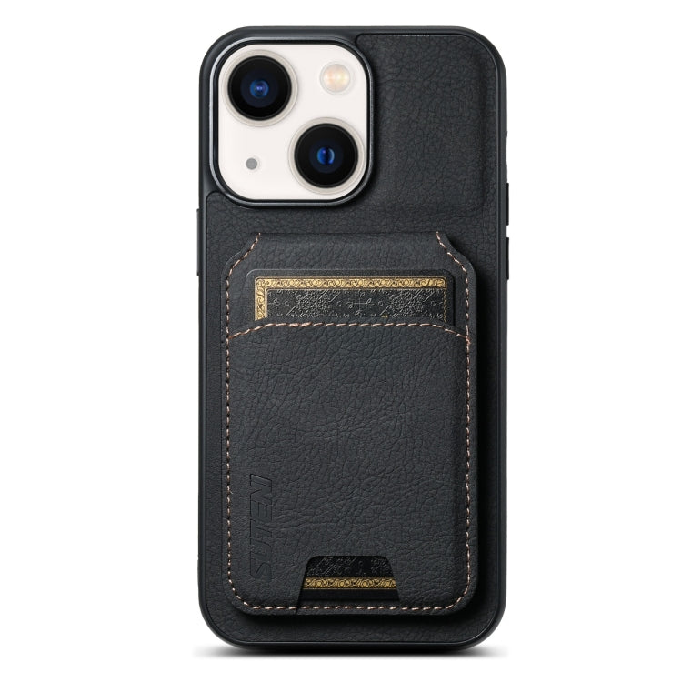 Suteni H02 Litchi Leather Card Wallet Stand Back Phone Case, For iPhone 16e, For iPhone 16 Pro Ma...
