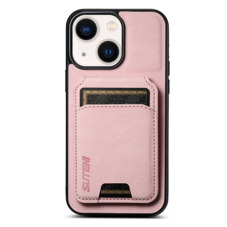 Suteni H02 Litchi Leather Card Wallet Stand Back Phone Case, For iPhone 16e, For iPhone 16 Pro Ma...