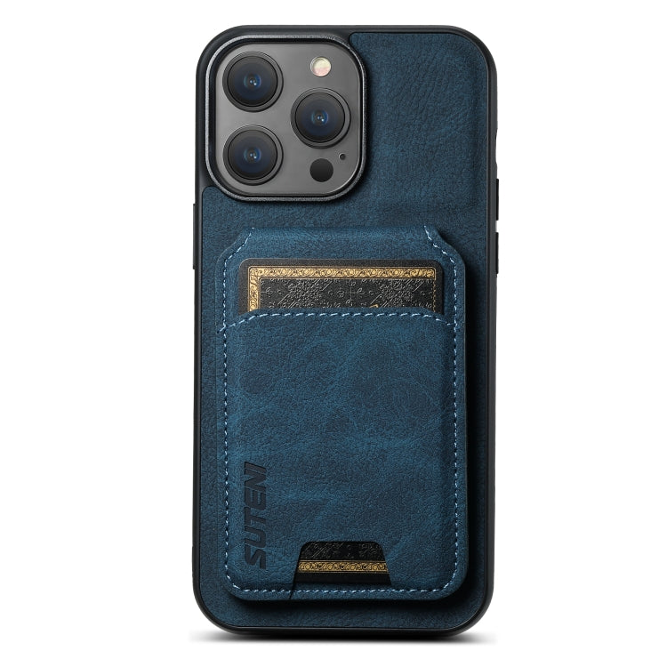 Suteni H02 Litchi Leather Card Wallet Stand Back Phone Case, For iPhone 16e, For iPhone 16 Pro Ma...