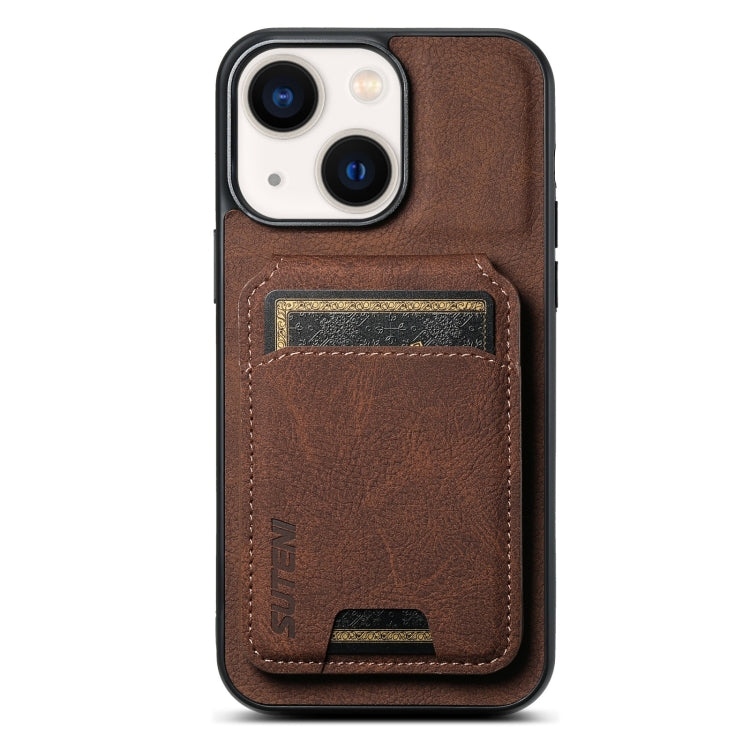 Suteni H02 Litchi Leather Card Wallet Stand Back Phone Case, For iPhone 16e, For iPhone 16 Pro Ma...