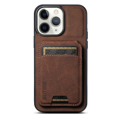 Suteni H02 Litchi Leather Card Wallet Stand Back Phone Case, For iPhone 16e, For iPhone 16 Pro Ma...