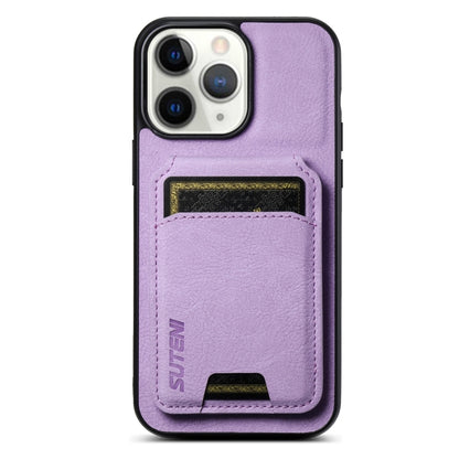 Suteni H02 Litchi Leather Card Wallet Stand Back Phone Case, For iPhone 16e, For iPhone 16 Pro Ma...