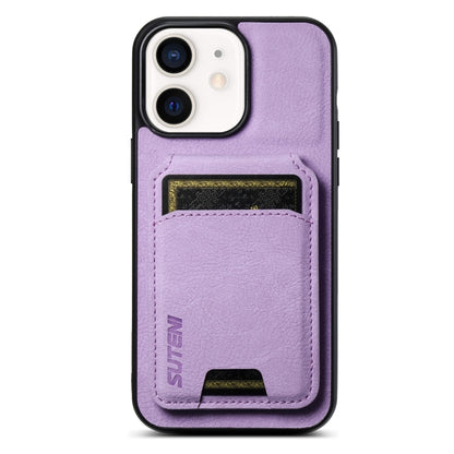 Suteni H02 Litchi Leather Card Wallet Stand Back Phone Case, For iPhone 16e, For iPhone 16 Pro Ma...