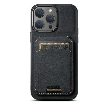 Suteni H02 Litchi Leather Card Wallet Stand Back Phone Case, For iPhone 16e, For iPhone 16 Pro Ma...
