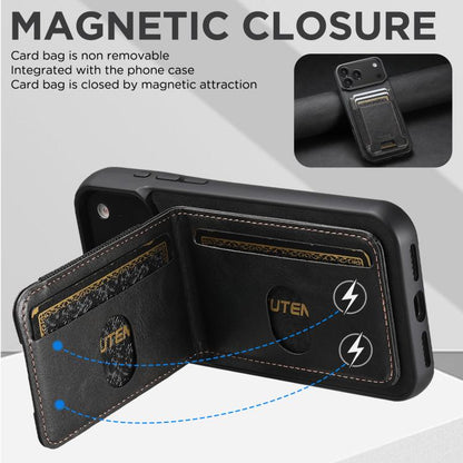 Suteni H03 Oil Wax Leather Wallet Stand Back Phone Case