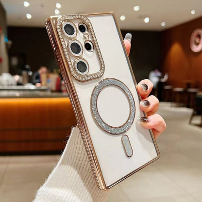 Diamond Gradient Plated MagSafe TPU Phone Case, For Samsung Galaxy S25 5G������������������������...