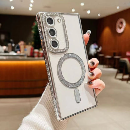 Diamond Gradient Plated MagSafe TPU Phone Case, For Samsung Galaxy S25 5G������������������������...