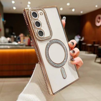 Diamond Gradient Plated MagSafe TPU Phone Case, For Samsung Galaxy S25 5G������������������������...
