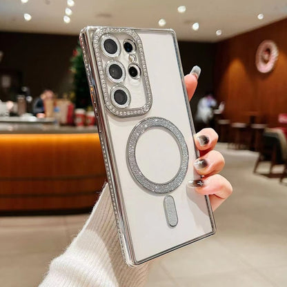 Diamond Gradient Plated MagSafe TPU Phone Case, For Samsung Galaxy S25 5G������������������������...