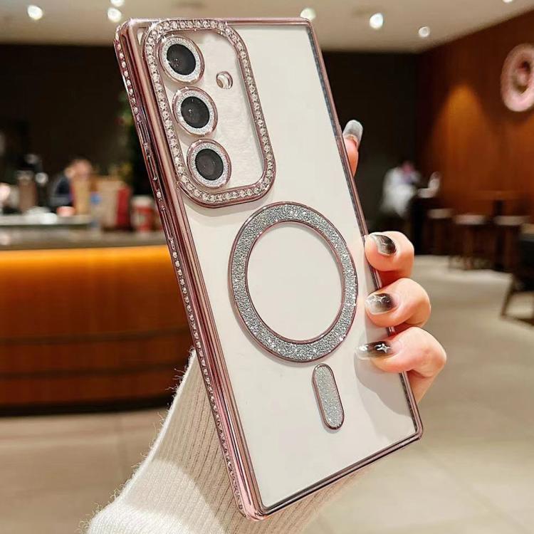 Diamond Gradient Plated MagSafe TPU Phone Case, For Samsung Galaxy S25 5G������������������������...