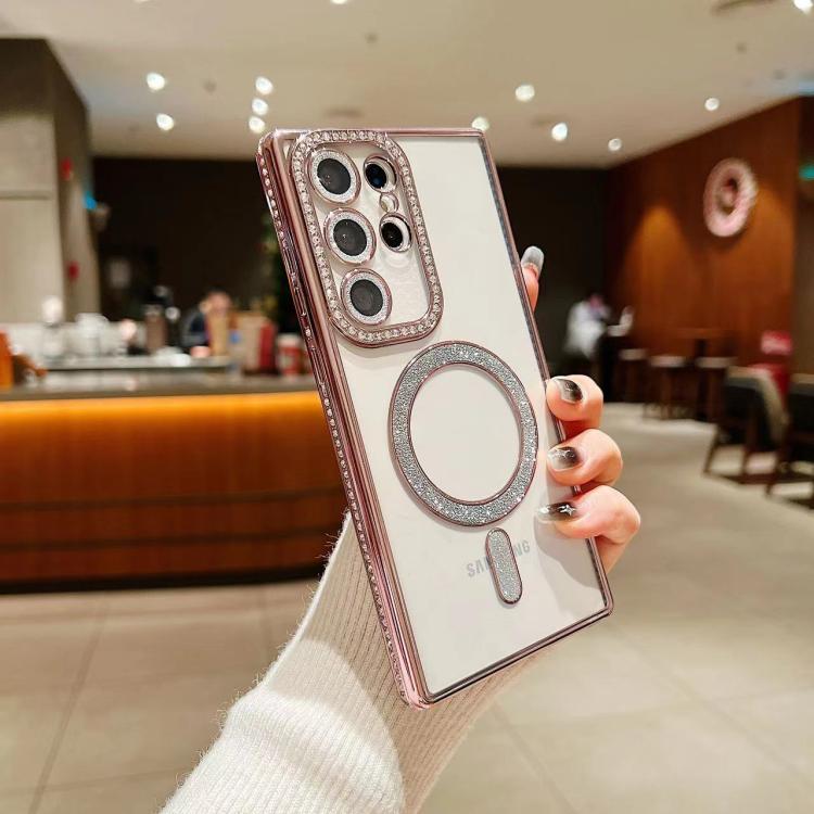 Diamond Gradient Plated MagSafe TPU Phone Case, For Samsung Galaxy S25 5G������������������������...