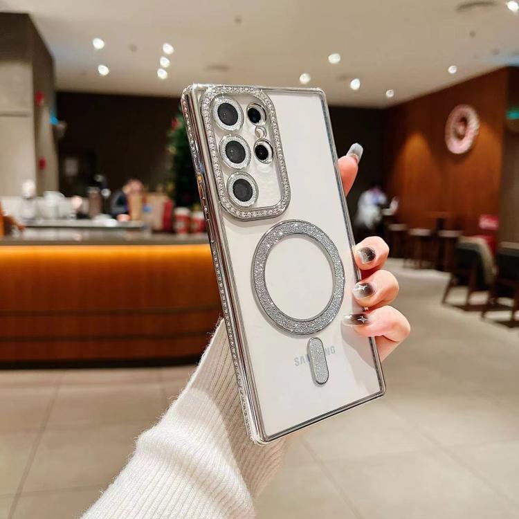Diamond Gradient Plated MagSafe TPU Phone Case, For Samsung Galaxy S25 5G������������������������...