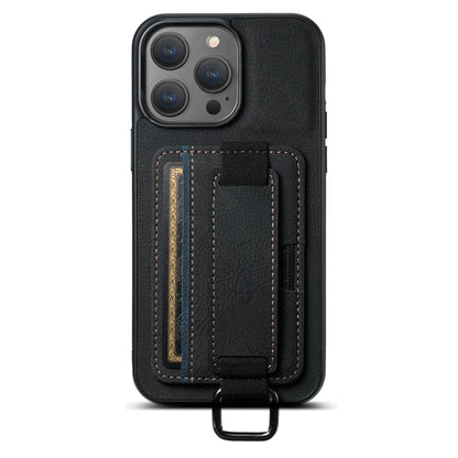 Suteni H13 Litchi Leather Wrist Strap Wallet Back Phone Case, For iPhone 16e, For iPhone 16 Pro M...