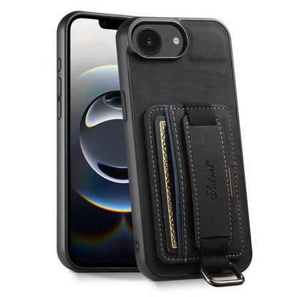 Suteni H13 Litchi Leather Wrist Strap Wallet Back Phone Case, For iPhone 16e, For iPhone 16 Pro M...