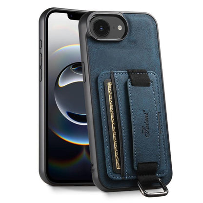 Suteni H13 Litchi Leather Wrist Strap Wallet Back Phone Case, For iPhone 16e, For iPhone 16 Pro M...