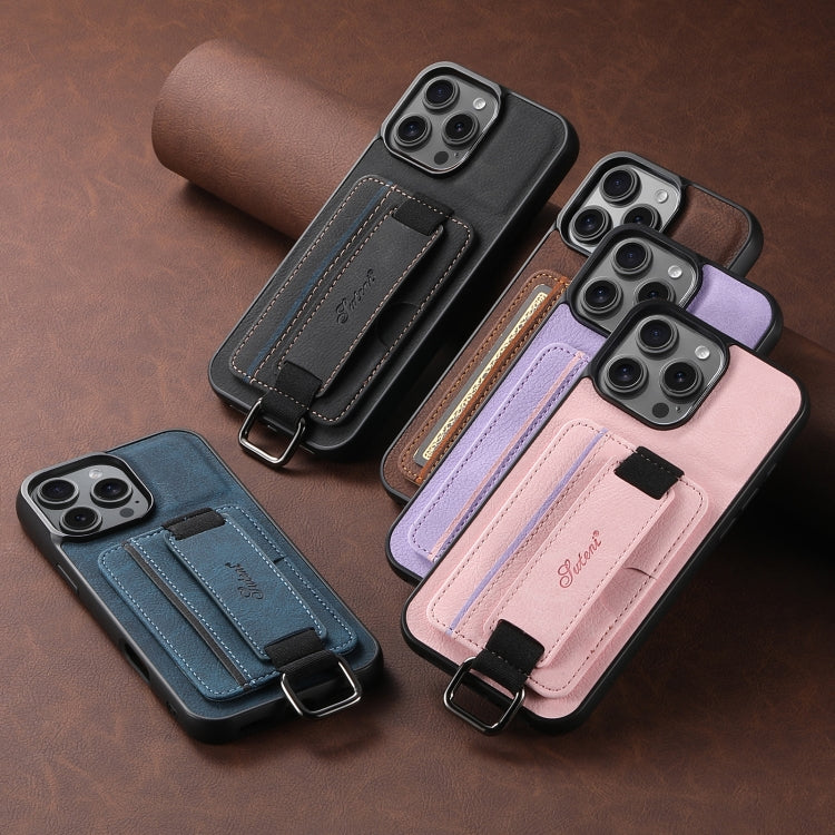 Suteni H13 Litchi Leather Wrist Strap Wallet Back Phone Case, For iPhone 11, For iPhone 11 Pro���...