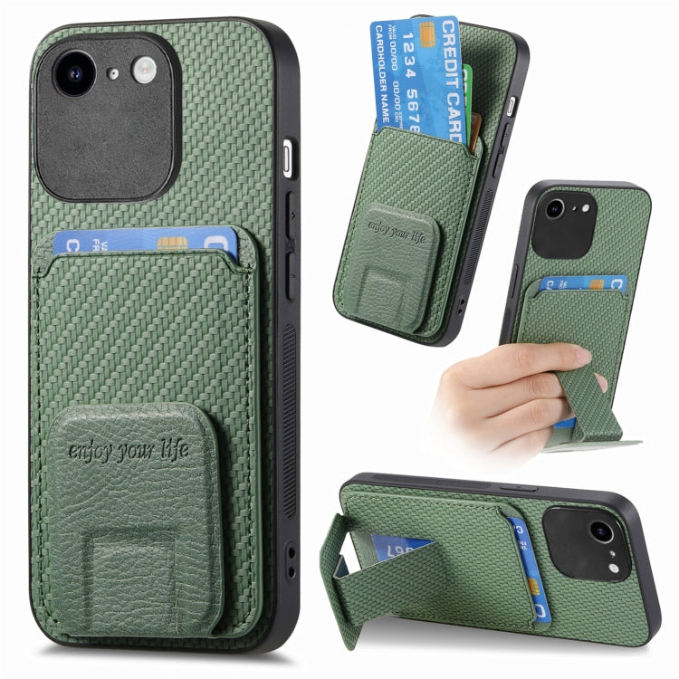 Carbon Fiber Card Bag Fold Stand Phone Case