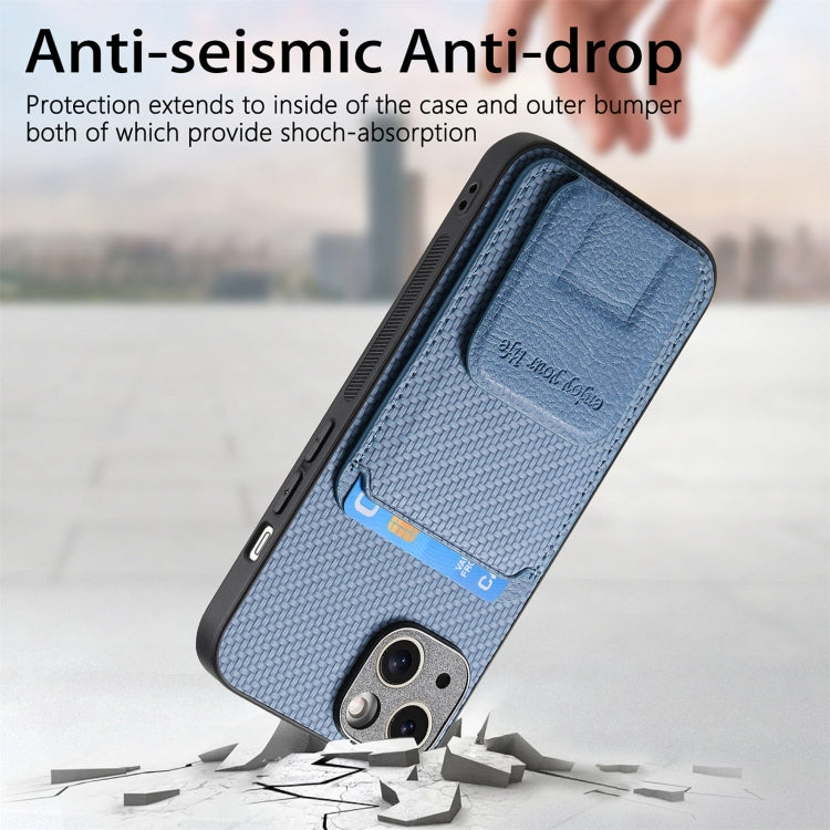 Carbon Fiber Card Bag Fold Stand Phone Case