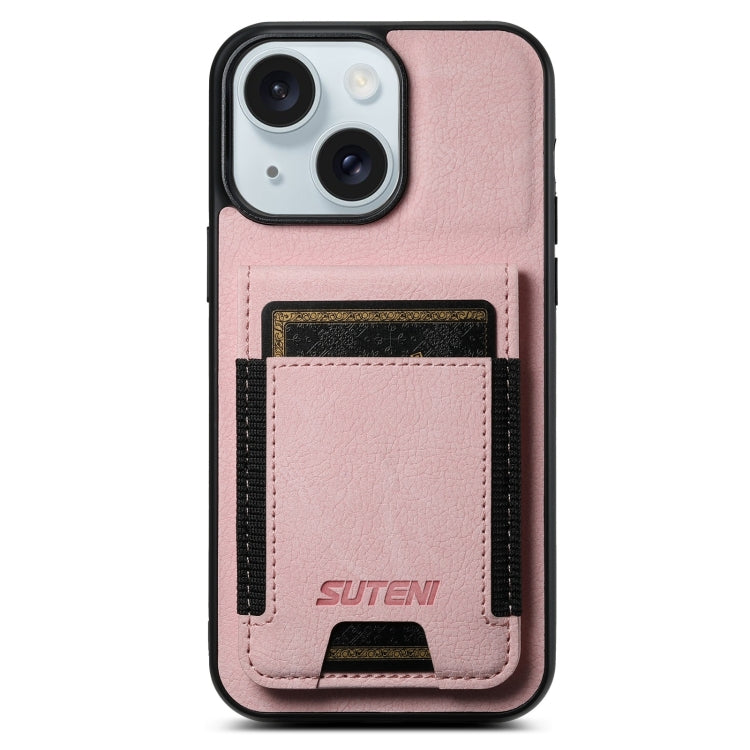 Suteni H03 Litchi Leather Card Bag Stand Back Phone Case, For iPhone 16e, For iPhone 16 Pro Max��...