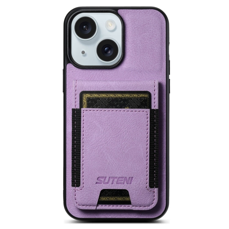 Suteni H03 Litchi Leather Card Bag Stand Back Phone Case, For iPhone 16e, For iPhone 16 Pro Max��...
