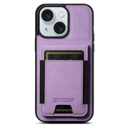 Suteni H03 Litchi Leather Card Bag Stand Back Phone Case, For iPhone 16e, For iPhone 16 Pro Max��...