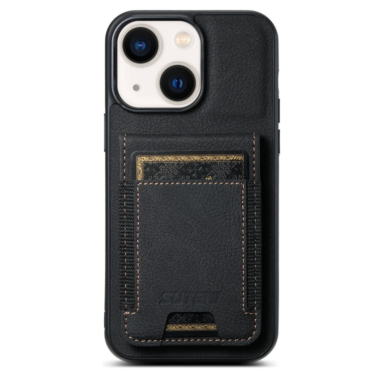 Suteni H03 Litchi Leather Card Bag Stand Back Phone Case, For iPhone 16e, For iPhone 16 Pro Max��...